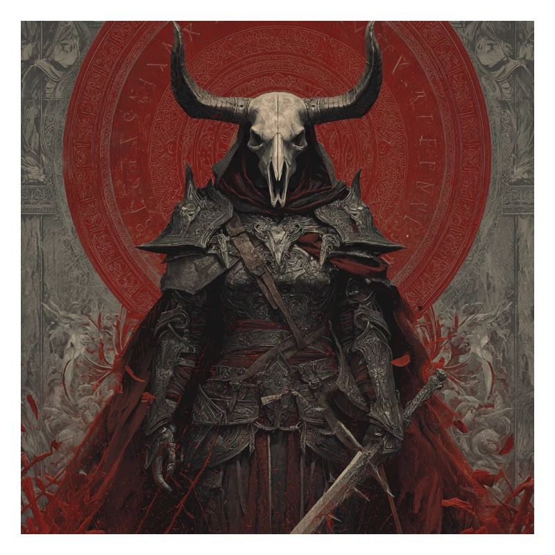Dämonenkrieger mit Schädelhelm