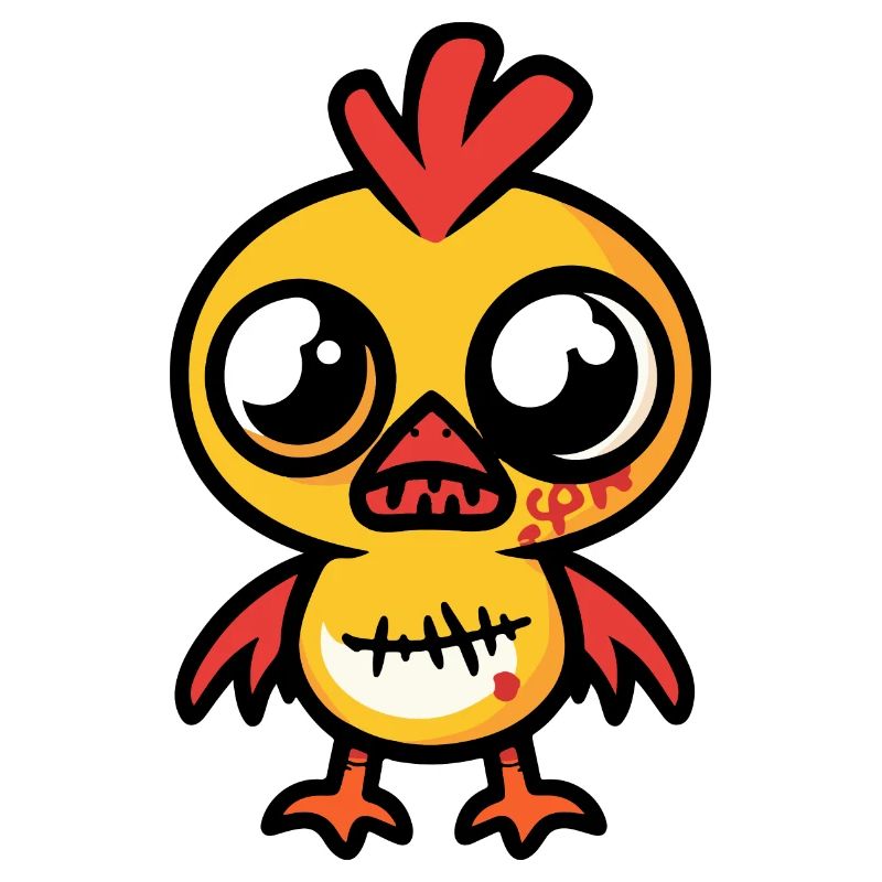 Chicken Halloween Comic Zombie