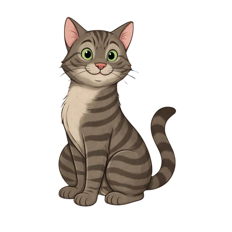 Niedliche Cartoon-Tabby-Katze