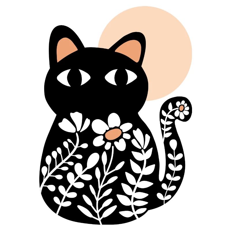 Chat en fleurs
