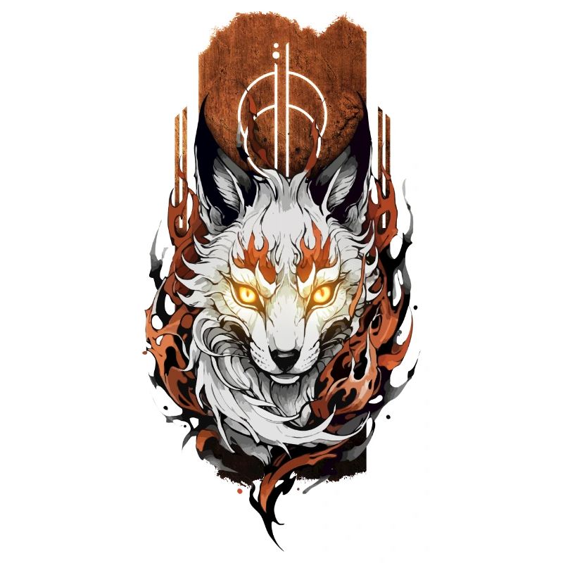 Celestial Guardian: Mystical Kitsune Fox