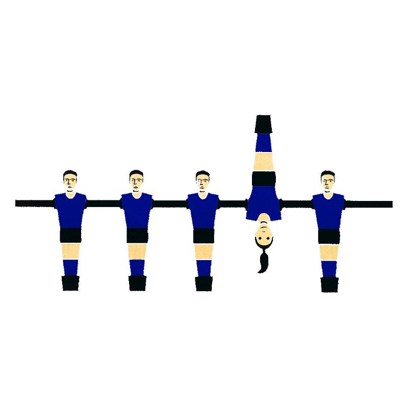 Stilisierte blaue Figuren