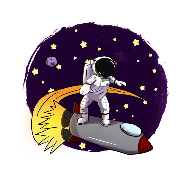 Astronaut On Rocket