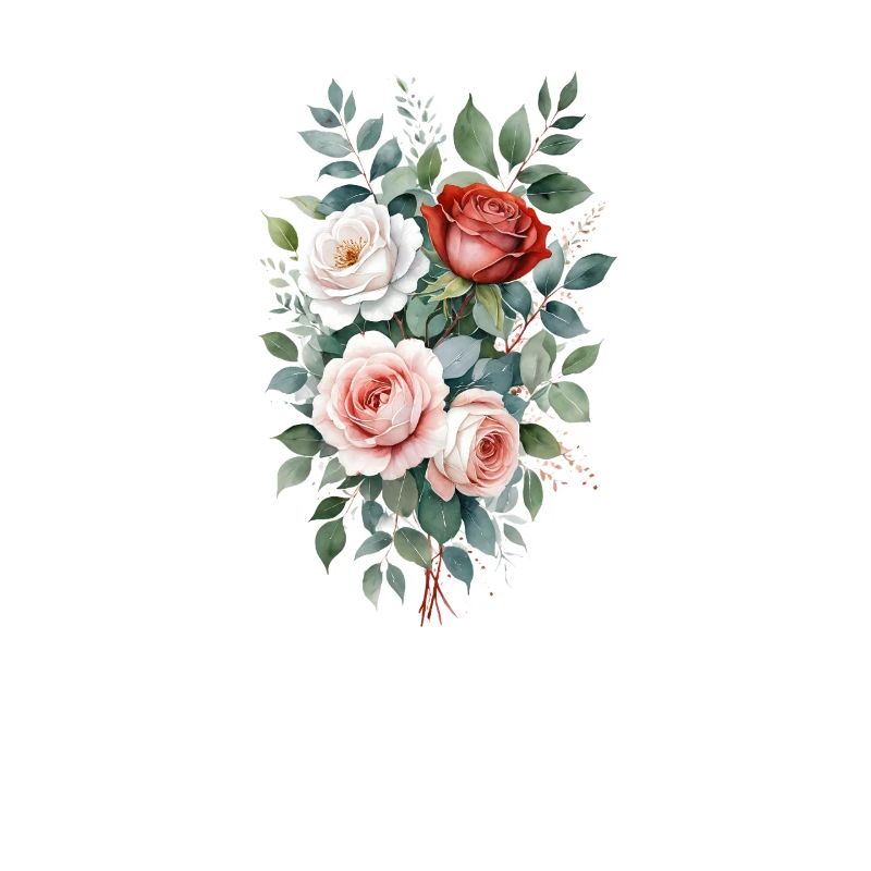 Eleganter Rosen-Aquarell-Strauß