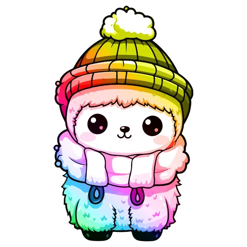 Alpaka Winter Tier Bunt Comic