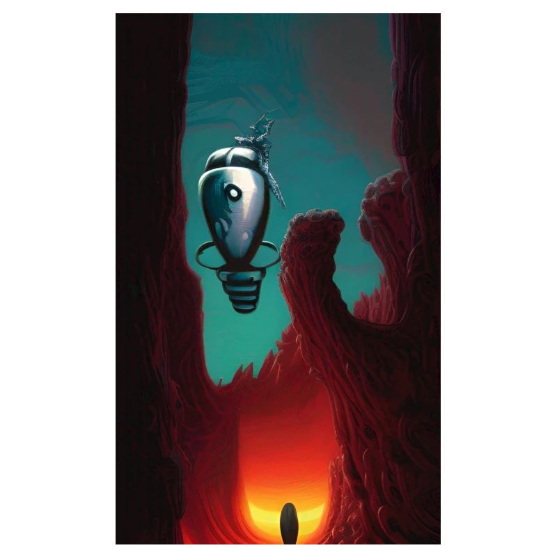 Vaisseau spatial robot Comic effrayant Alien sur un étrange