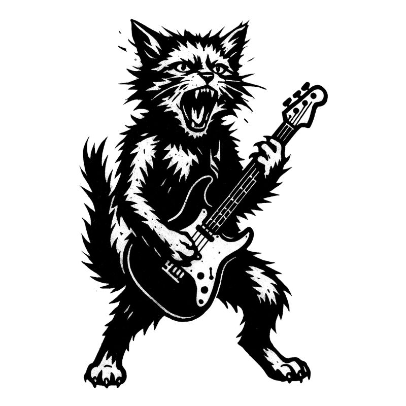 Katzen-Rock-Gitarrist
