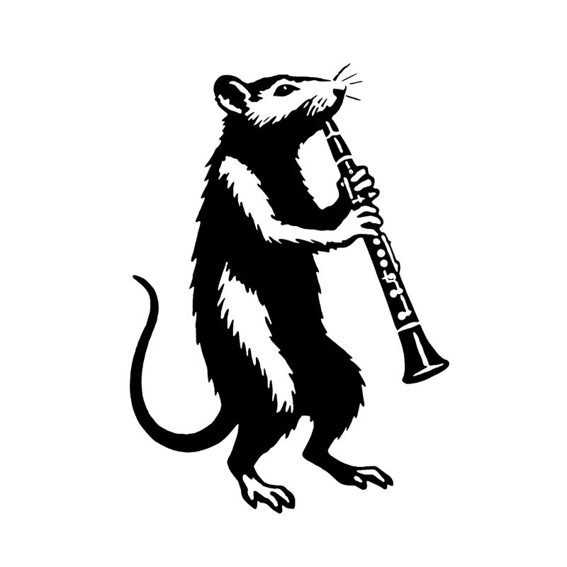 Musiker-Ratte mit Klarinette