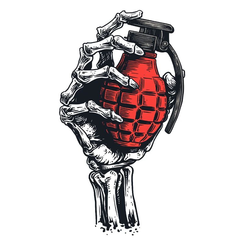 Skelettgranate in Hand