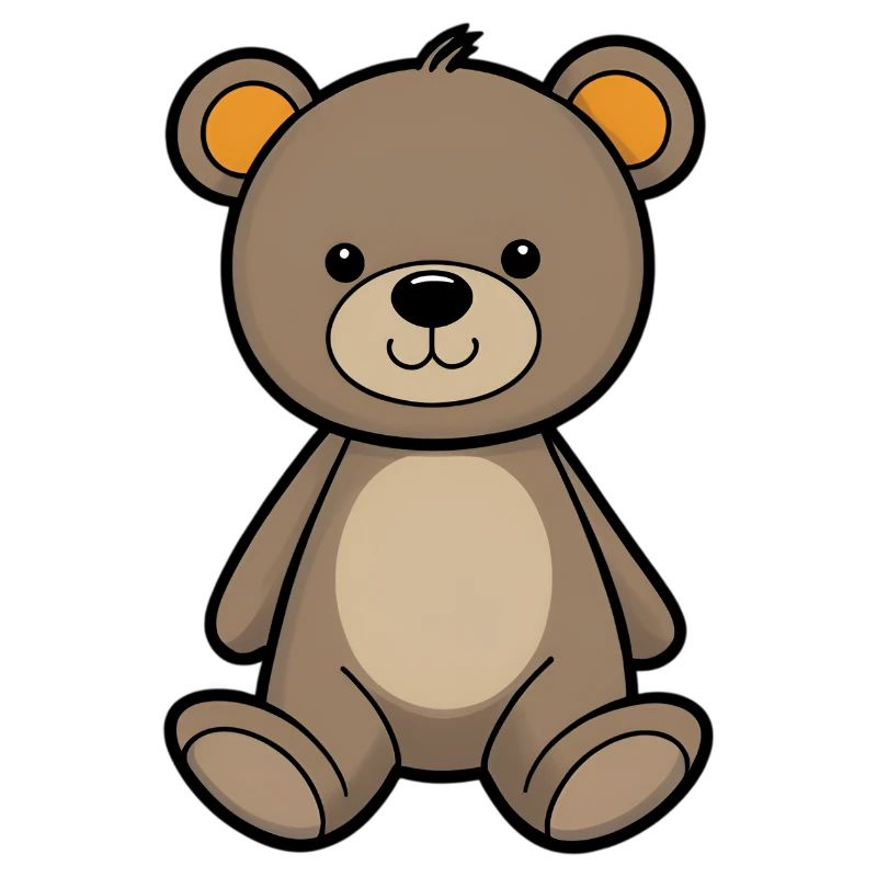 Kuschelbär Illustration Samtbraun