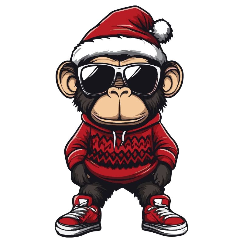 Singe Noël Bande Dessinée Cool