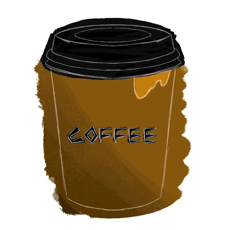 coffee becher mit outlines