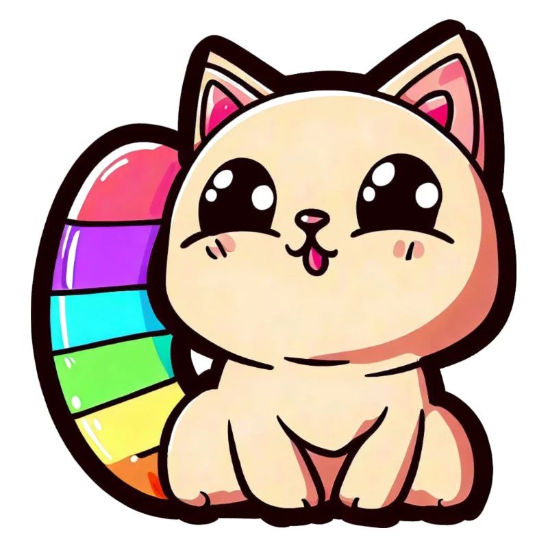 Chat arc-en-ciel