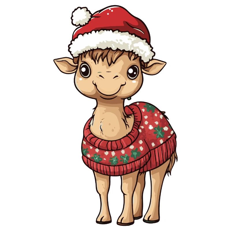 Bande dessinée de Noël à dos de chameau