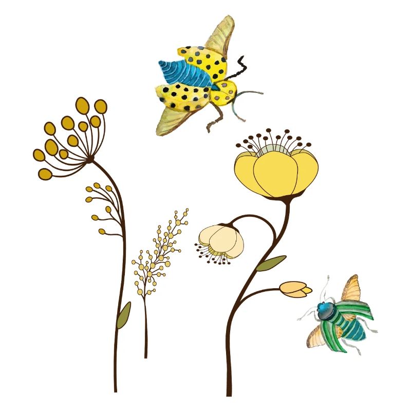 Gartenblumen mit Insekten