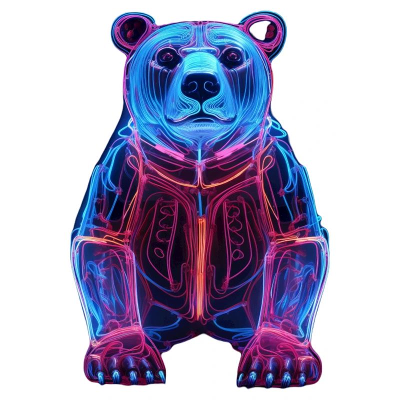 Neon Bear in Cyber Design
