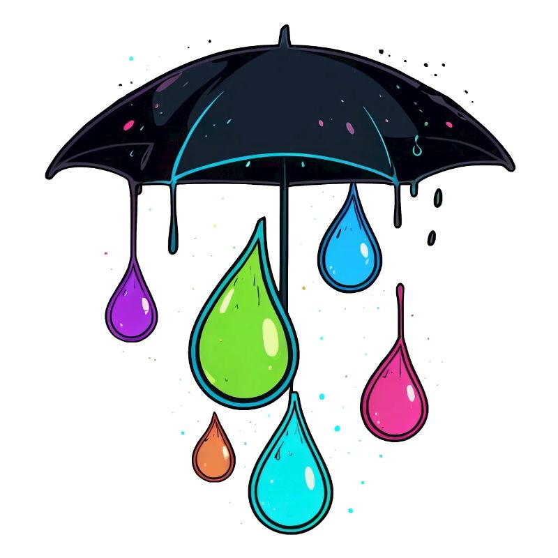 Bunter Regenschirm