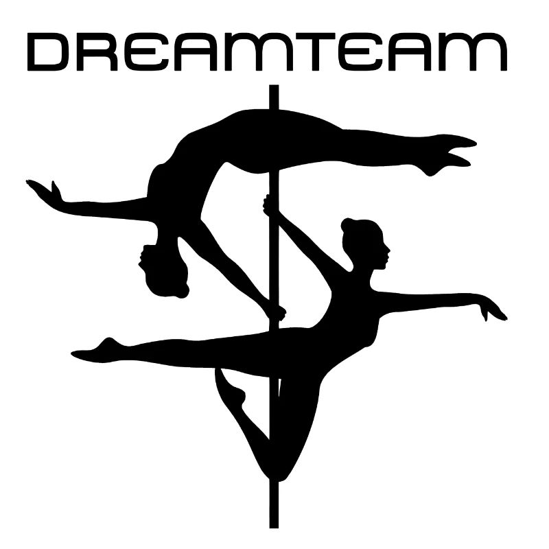 Duo Pole Dance Silhouette