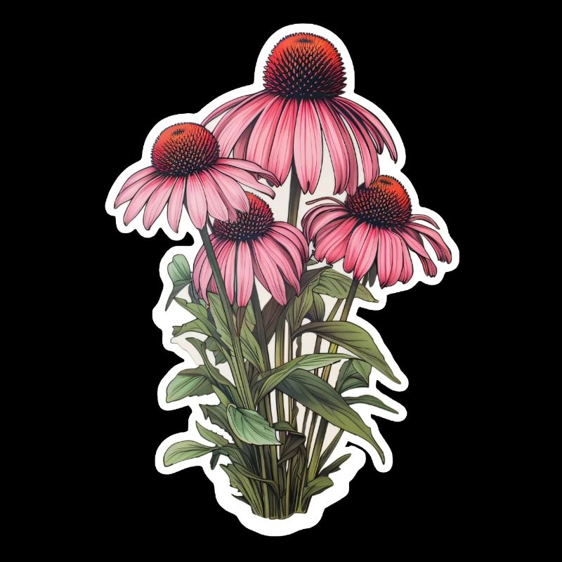 Echinaceapflanze 4 Blüten