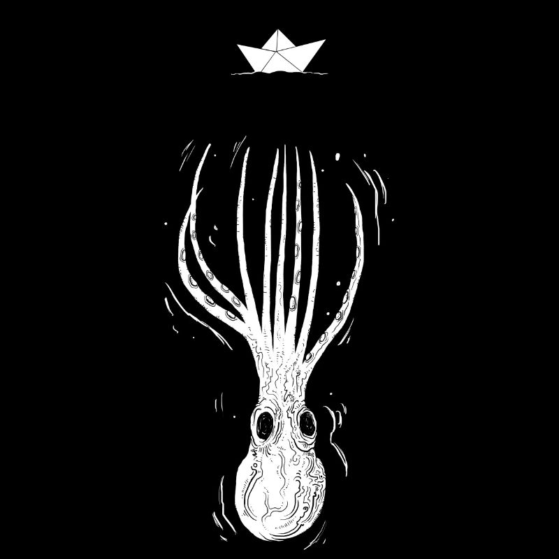 Octopus und Origami Boot