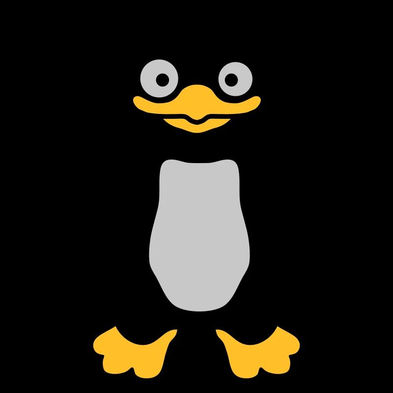 Lustiger ulkiger Pinguin grinst