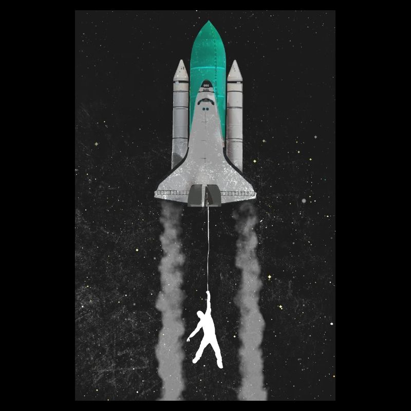 Mann an Rakete