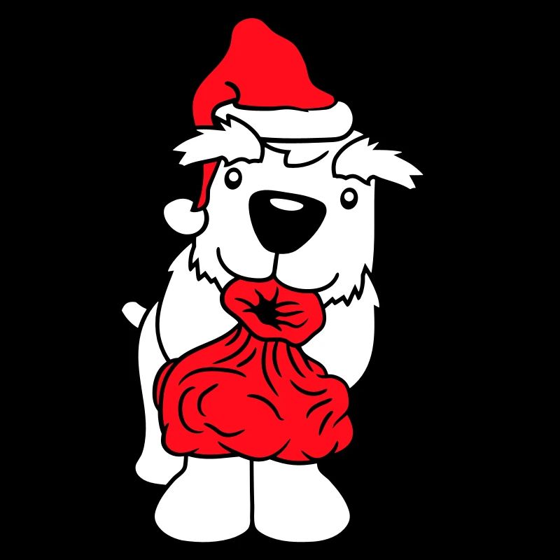 Hund Weihnachtsmann Weihnachten Geschenke Sack Hut