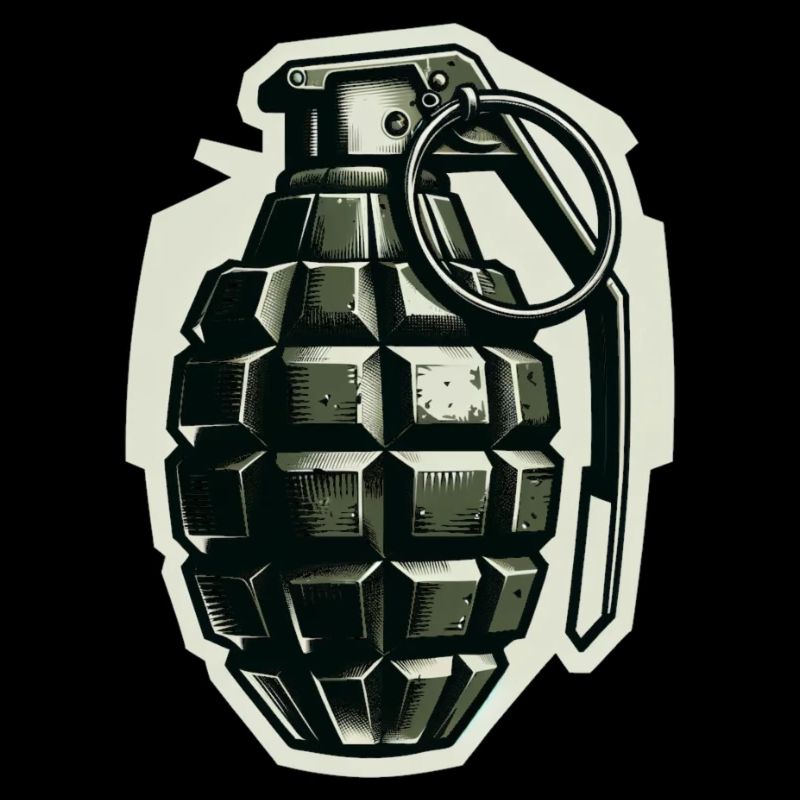 Badge d’explosion : Grenade monochrome