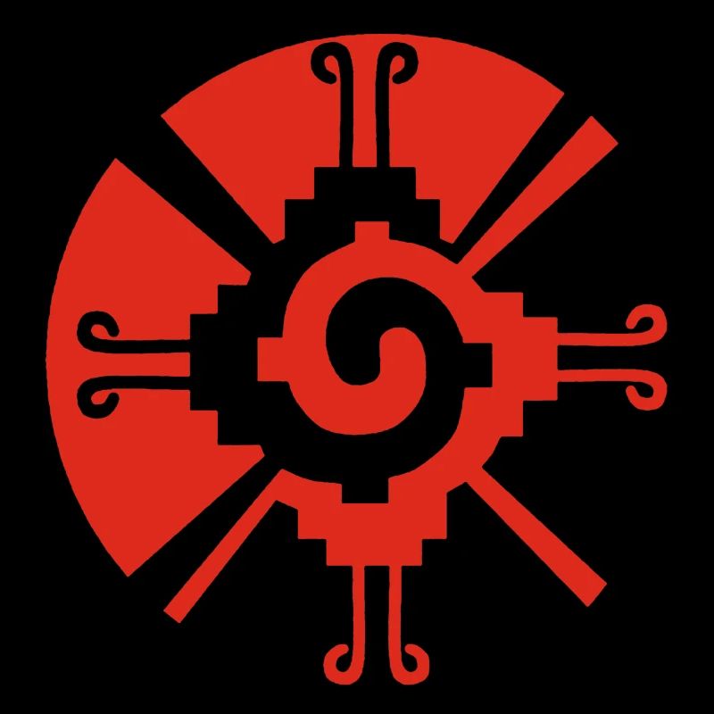 Symbole de protection maya rouge