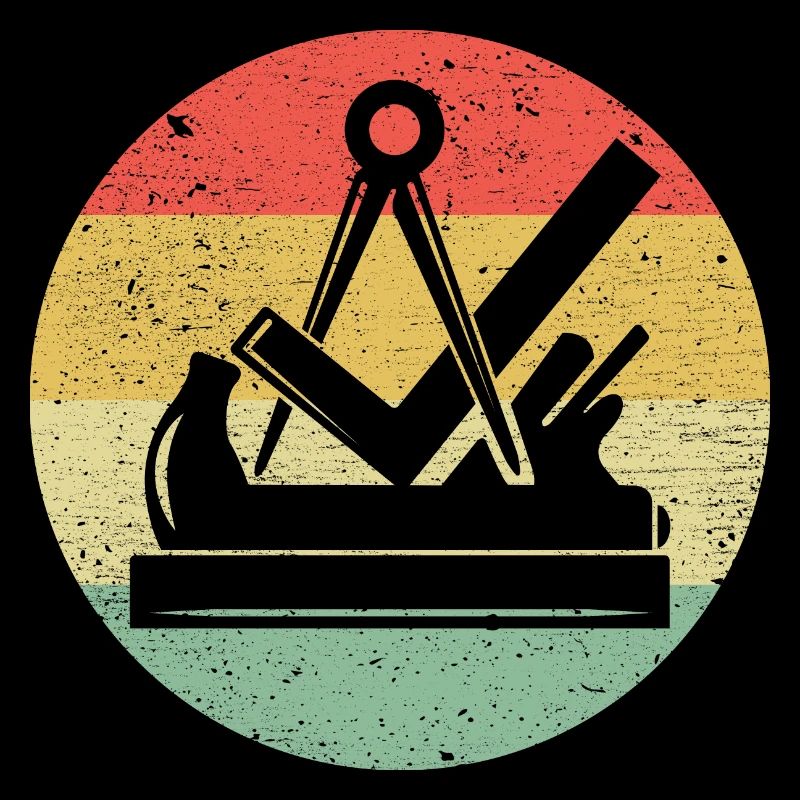 Symbole de guilde de charpentier charpentier sur couleurs vintage