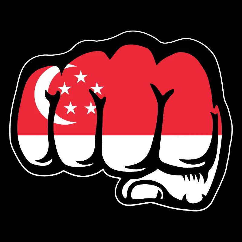 Drapeau de Singapour Poing