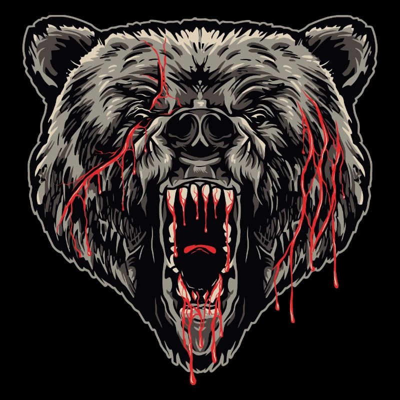 Horror Wild Bear Illustration
