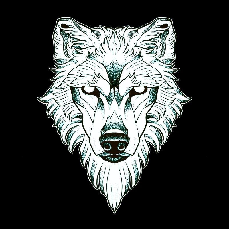 Symmetrisches Wolfs-Dotwork
