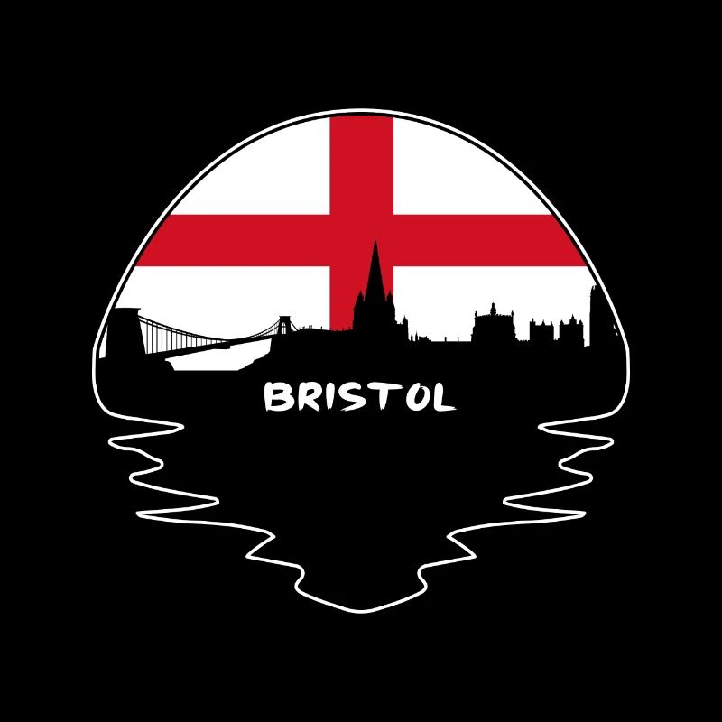 Bristol Angleterre Drapeau Skyline Voyage Silhouette