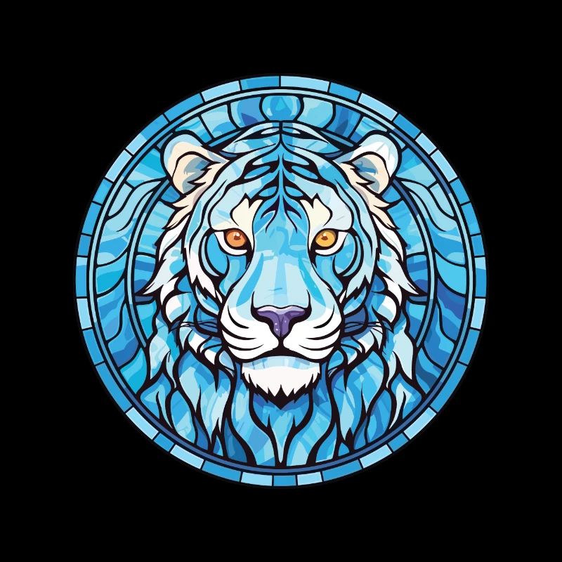 Blauer Wassertiger Buntes Aquarell Tier Haustier