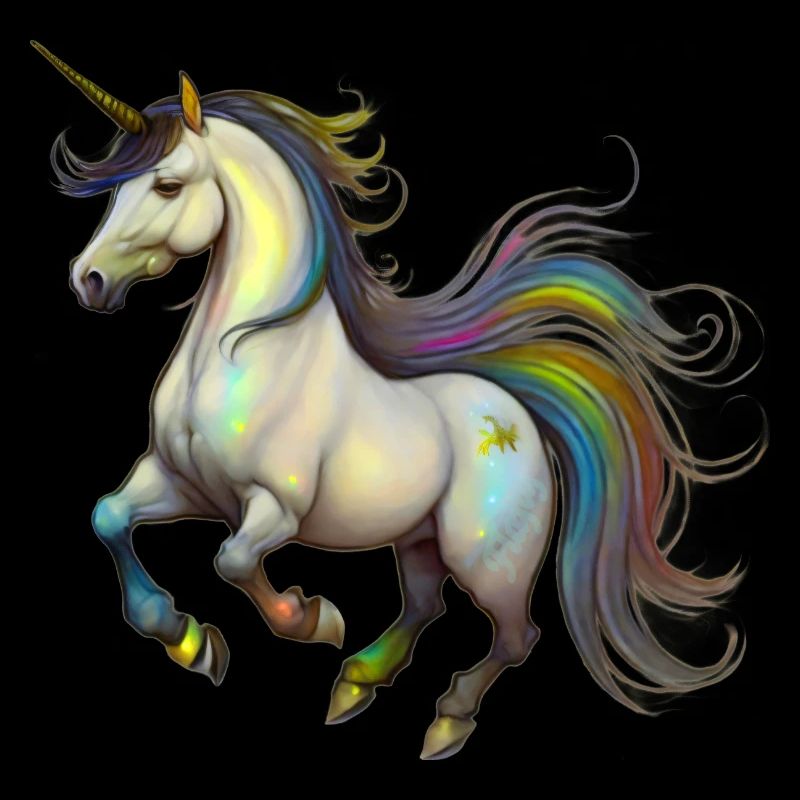 Einhorn im Wind – Regenbogen