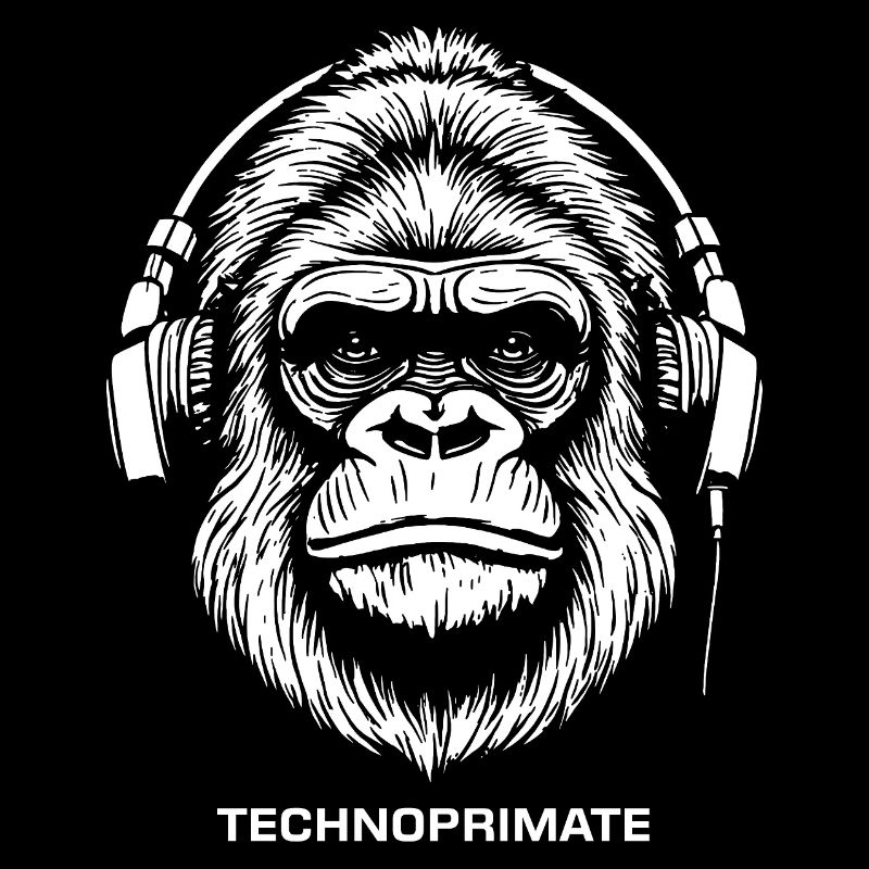 Techno Primate Kopfhörer Ape Art # 5 Weiß