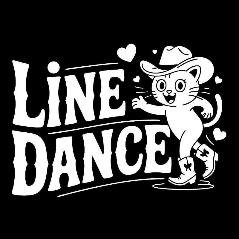 Line Dance Cat Silhouette