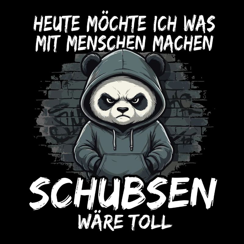 Grimmiger Panda – Sarkastisches Schubsen
