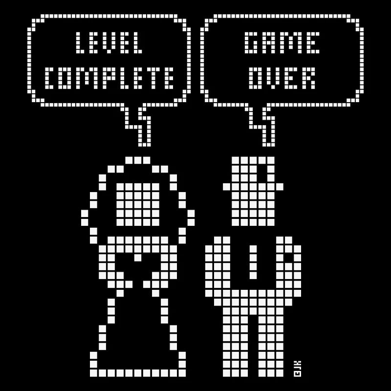 Level Complete – Game Over (Hochzeit JGA Pixel W)