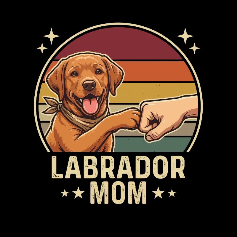 Retro Labrador Mom Foxred Paw Clash