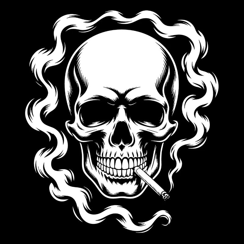 Smoking Skull Design
