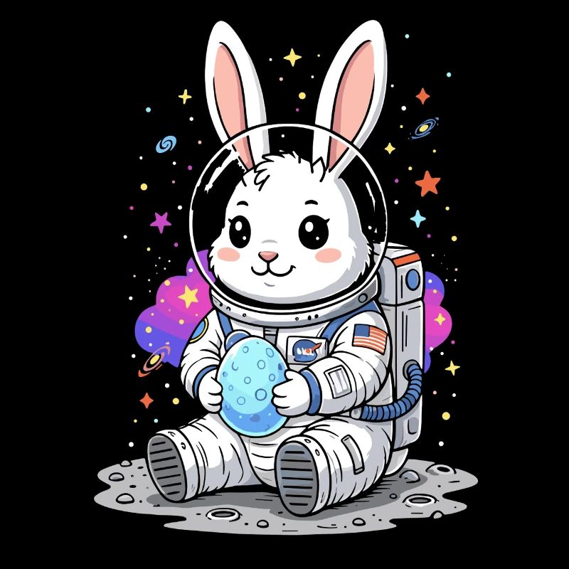 Lapin de Pâques astronaute Espace