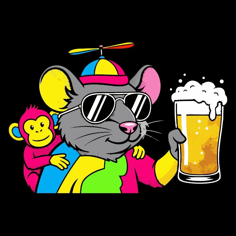 Party Maus mit Bier