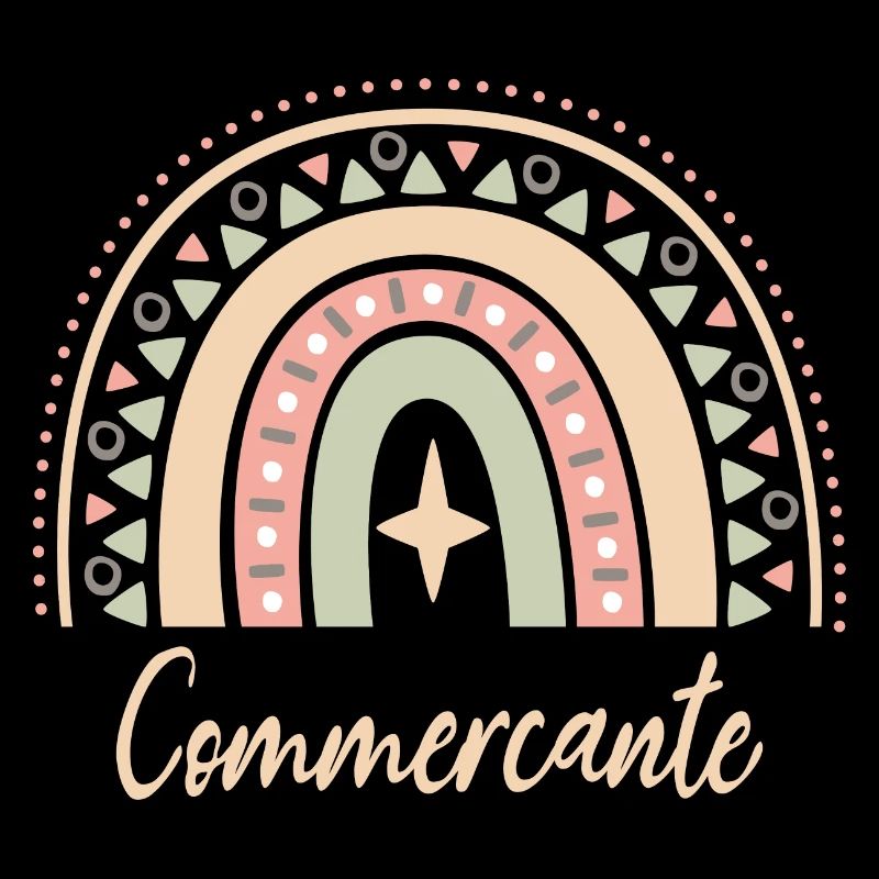 Cadeau Commerçante. Boho Rainbow commerçante.