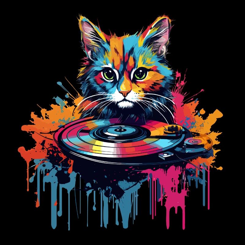 Vinyle coloré Cat Vinyl Record Turntable