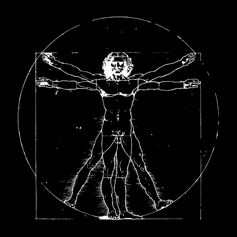 Vitruvienne Léonard De Vinci Line Art