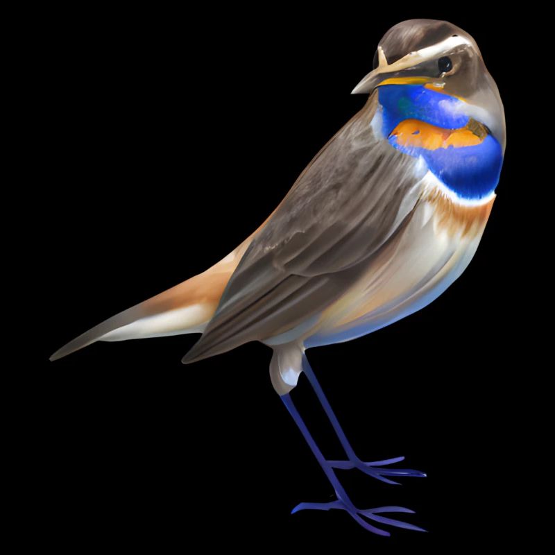 Oiseau gorge bleue