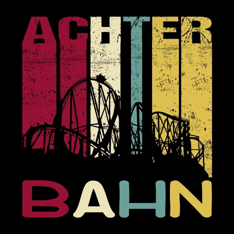 Achterbahn Freizeitpark Retro Vintage Silhouette