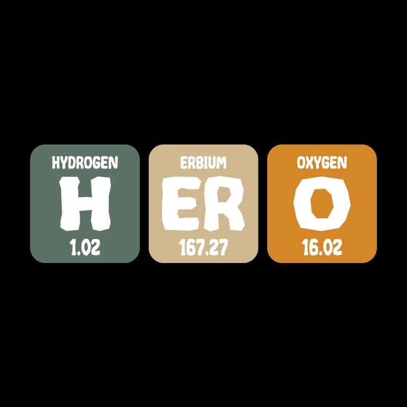 Hero Nerd Hero éléments chimiques rétro drôle